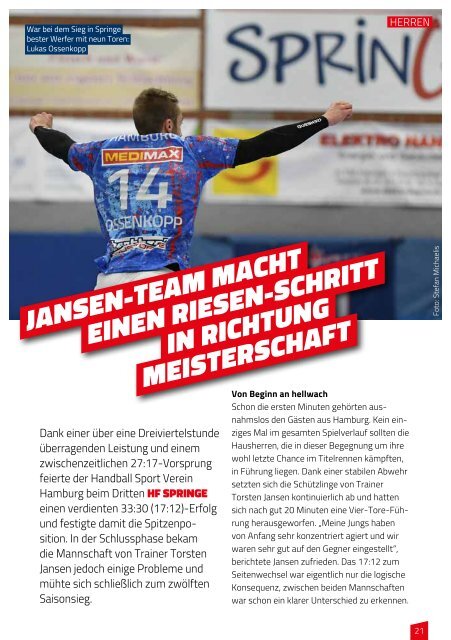 Hallenheft Handball Sport Verein Hamburg vs. HG Hamburg- Barmbek Saison 2017/818