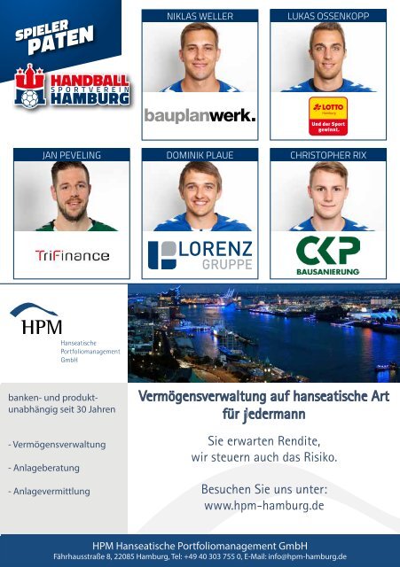 Hallenheft Handball Sport Verein Hamburg vs. HG Hamburg- Barmbek Saison 2017/818