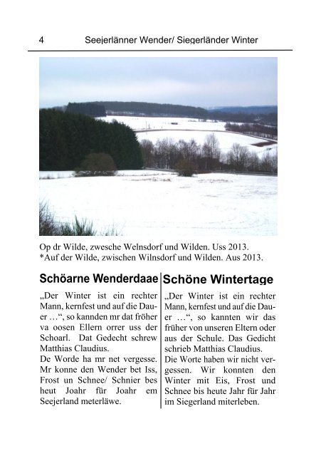 Wender em Seejerland - Winter im Siegerland