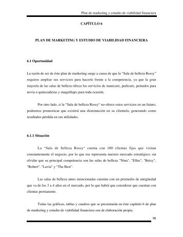 Plan de marketing y estudio de viabilidad financiera 98 CAPÍTULO 6 ...