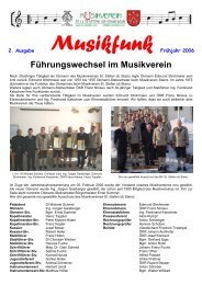 Musikfunk Frühjahr 2006 Führungswechsel im Musikverein