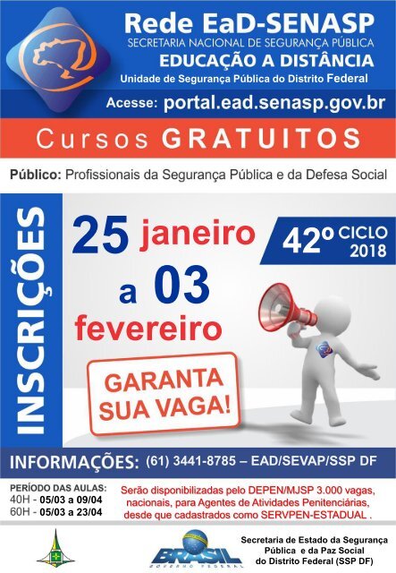 CICLO 42 Inscrições Rede EAD-SENASP