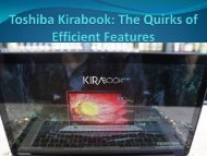 Toshiba Kirabook: The Quirks of Efficient Features