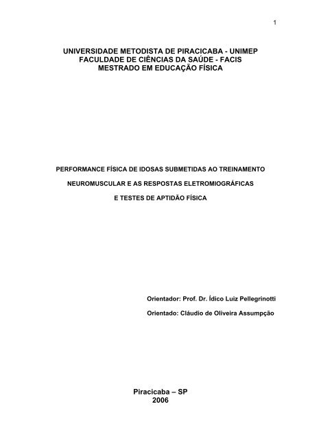 UNIVERSIDADE METODISTA DE PIRACICABA ... - Luzimar Teixeira