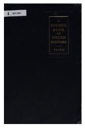 A SOURCE BOOK OF GREEK HISTORY