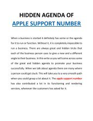 Hidden agenda of apple support number