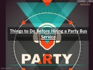 Things to Do Before Hiring a Party Bus Service