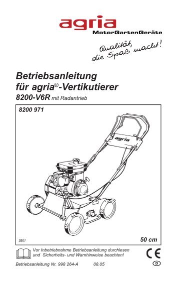 Betriebsanleitung für agria®-Vertikutierer - Budden GmbH