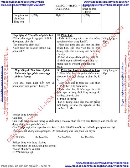 Giáo án hóa học 11 soạn theo hướng phát huy năng lực học sinh (2016)