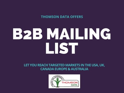 B2B Mailing List - Business Sales Lead