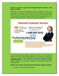 Hotmail customer care phone 1-888-664-3555 Number