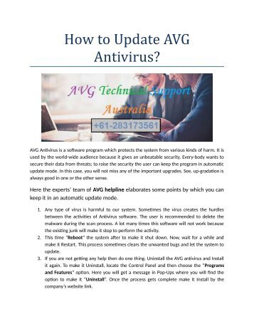 How to Update AVG Antivirus