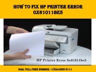 1(800)576-9647 How to Fix HP Printer Error 0x61011be5