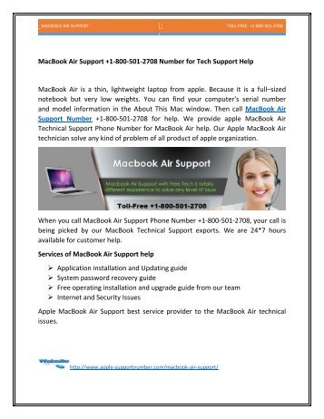 MacBook Air Support +1-800-501-2708 Number for Tech Support Help