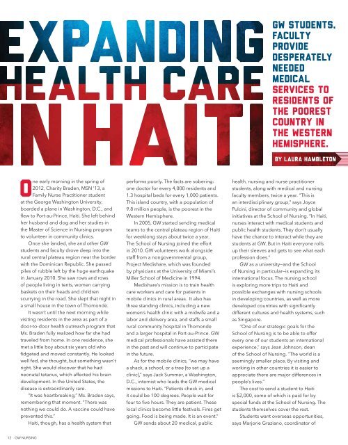 GW Nursing Magazine Spring 2013