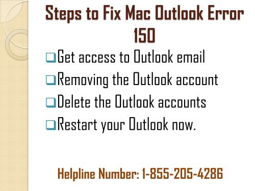 How to Fix Mac Outlook Error 150? 1-855-205-4286 For Help