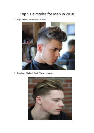 Top 5 Hairstyles for Men in 2018