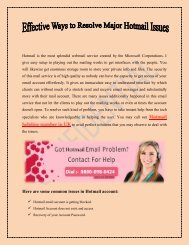 Effective Ways to Resolve Major Hotmail Issues