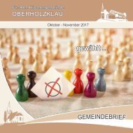 Gemeindebrief Ev.-Ref. Kirchengemeinde Oberholzklau Okt.-Nov 2017 OnlineVersion