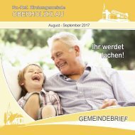 Gemeindebrief Ev.-Ref. Kirchengemeinde Oberholzklau Online-Version August September 2017