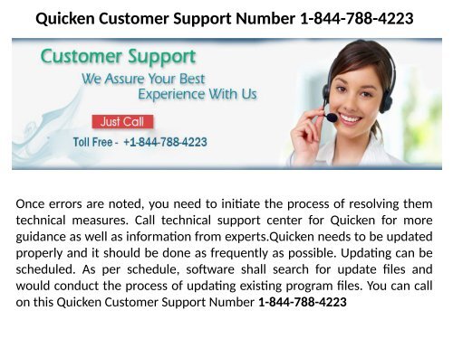 Quicken issues Phone Number 1-844-788-4223