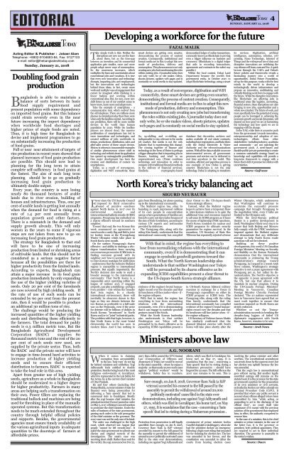 The Bangladesh Today (21-01-2018)