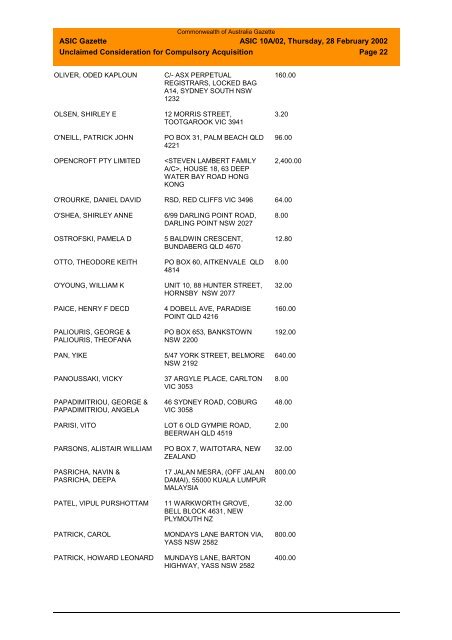 Contents - Australian Securities and Investments Commission