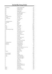 JCCC3 â€“ Karaoke List â€“ Sorted by Artist - Paul and Storm