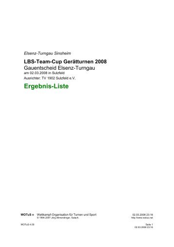 Ergebnis-Liste - Elsenz-Turngau Sinsheim