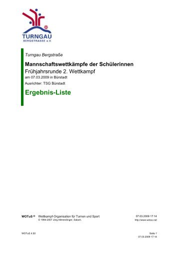 Ergebnis-Liste - Turngau Bergstrasse