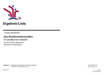 Ergebnis-Liste - Turngau Bergstrasse