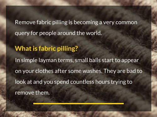 Fabric Pilling