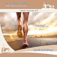 Gemeindebrief Ev.-Ref. Kirchengemeinde Oberholzklau Okt.-Nov. 2016 Online-Version