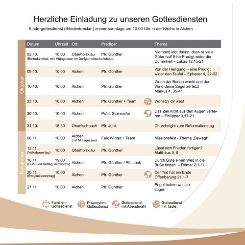 Gemeindebrief Ev.-Ref. Kirchengemeinde Oberholzklau Okt.-Nov. 2016 Online-Version