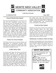 monte nido valley community association bulletin board may 2007