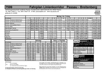 7599 Fahrplan Linienkorridor Passau - Breitenberg - Niedermayer ...