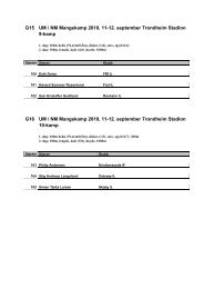 G15 UM / NM Mangekamp 2010, 11-12. september Trondheim ...