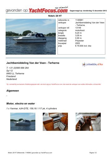 Jachtbemiddeling Van der Veen - Terherne Algemeen ... - Yachtfocus