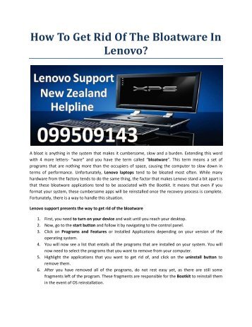 How To Get Rid Of The Bloatware In Lenovo?