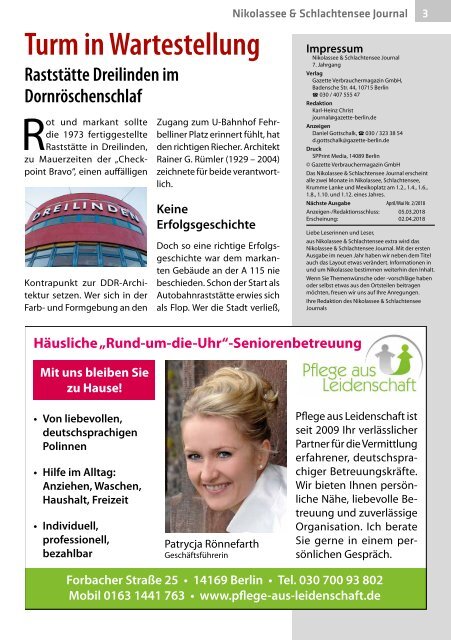 Nikolassee & Schlachtensee Journal Nr. 1/2018