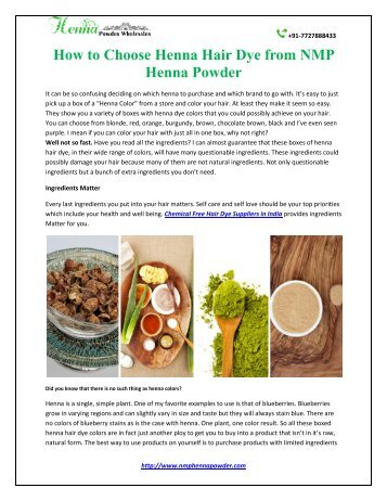 How to Choose Henna Hair Dye from NMP Henna Powder