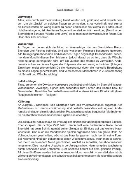 GRATIS  Download - Metatron Verlag - Haarpflege- und Schnittkalender 2019 - KW 45 + 46