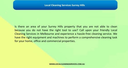 Local Cleaning Services Surrey Hills