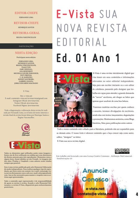 E-Vista - Ed. 01/Ano 01