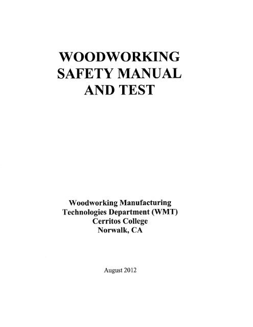 Woodworking Safety Manual and Test