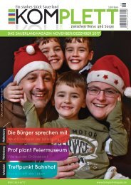 Komplett. Das Sauerlandmagazin. Zwischen Verse und Sorpe. Ausgabe November/Dezember 2017