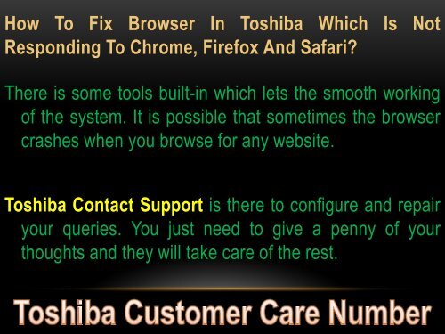How to Fix Browser in Toshiba Which Is Not Responding To Chrome, Firefox and Safari?