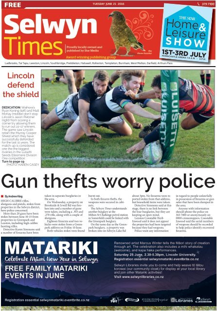 Selwyn Times: June 21, 2016