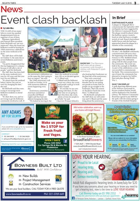 Selwyn Times: July 05, 2016