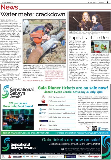 Selwyn Times: July 12, 2016